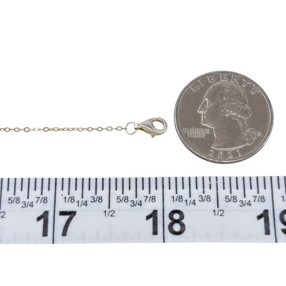 Estate Gold-Tone Sterling Silver 925 Cubic Zirconia E Chain Necklace 16"-18" - Picture 3 of 7